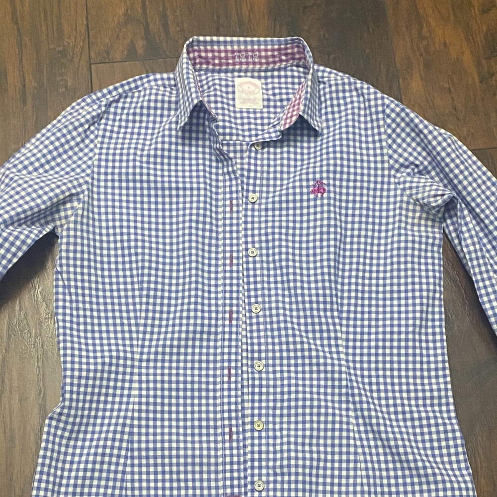 Brooks Brothers 1818 Blue/White Check long sleeve shirt